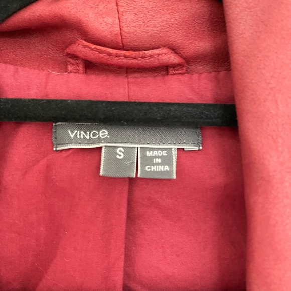 VINCE Red Leather Jacket - Picture 7 of 17